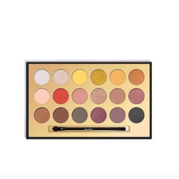 BEYOND Eyeshadow Palette 18 Colors Shimmer Matte Gold Silvers Brown Hue  Palette - Picture 3 of 6
